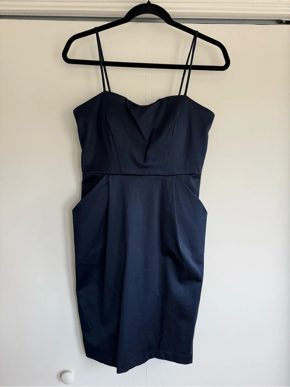 City Studio Navy Blue Mini Dress Size 5 NWT Sweetheart Pockets